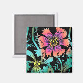 Neon Blume Magnet (Vorderseite/Rückseite)