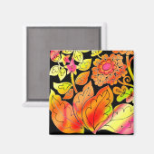 Neon Blume Magnet (Vorderseite/Rückseite)