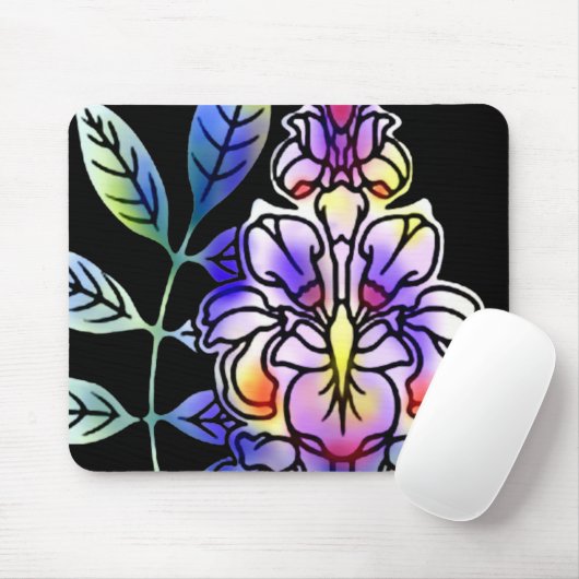 Neon Blume Mousepad (Mit Mouse)