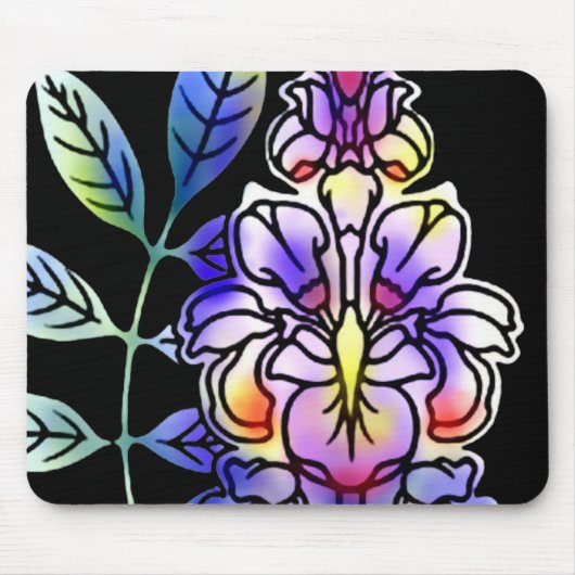 Neon Blume Mousepad (Vorne)