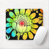 Neon Blume Mousepad (Mit Mouse)