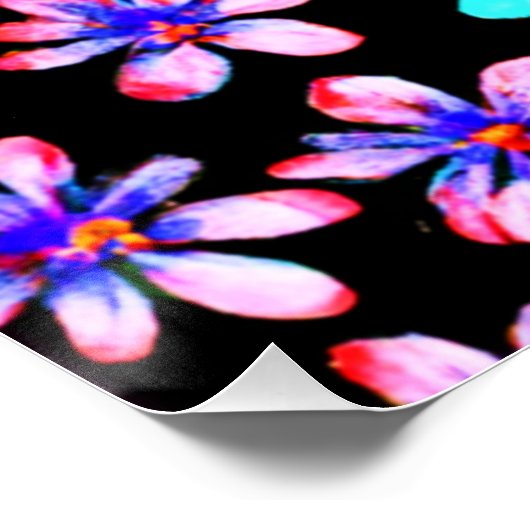 Neon Blume Patterns Artwork. Jetzt kaufen Poster (Ecke)