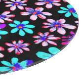 Neon Blume Patterns Artwork. Jetzt kaufen Schneidebrett (Ecke)