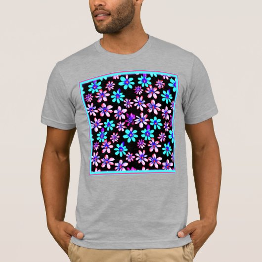 Neon Blume Patterns Artwork. Jetzt kaufen T-Shirt (Vorderseite)