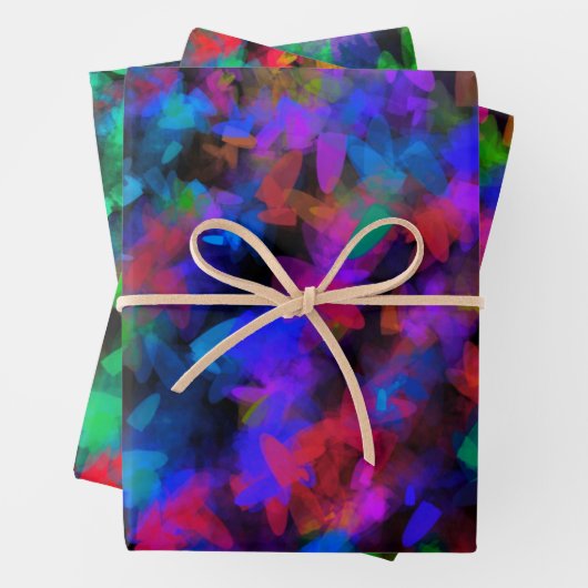 Neon Blume Petals Geschenkpapier Set (Beispiel)