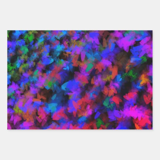 Neon Blume Petals Geschenkpapier Set (Vorderseite)