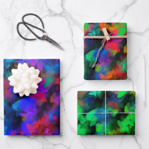 Neon Blume Petals Geschenkpapier Set