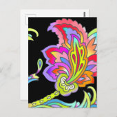 Neon Blume Postkarte (Vorne/Hinten)