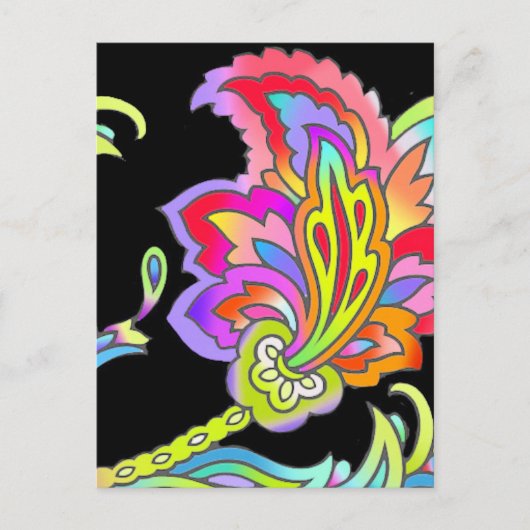 Neon Blume Postkarte (Vorderseite)