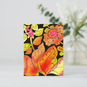 Neon Blume Postkarte (Stehend Vorderseite)