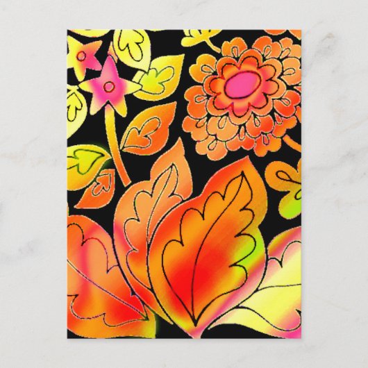 Neon Blume Postkarte (Vorderseite)