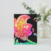 Neon Blume Postkarte (Stehend Vorderseite)