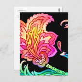 Neon Blume Postkarte (Vorne/Hinten)