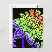 Neon Blume Postkarte (Vorne/Hinten)