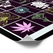 Neon Blume und Pflanze Silhouette Kunst Poster (Ecke)