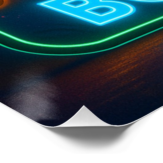 Neon Bobcat Poster (Ecke)