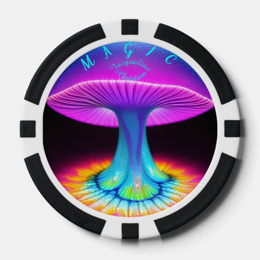 Neon Boho Unique Gastgeschenk Hochzeit Pokerchips (Vorderseite)