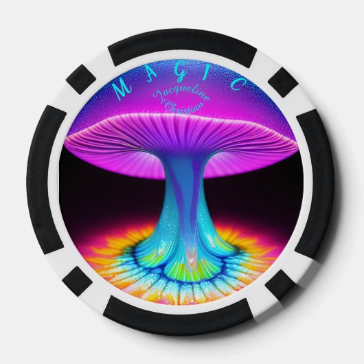 Neon Boho Unique Gastgeschenk Hochzeit Pokerchips (Rückseite)