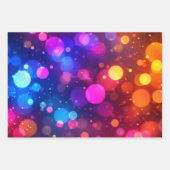 Neon-Bokeh-Lichter abstrakt Geschenkpapier Set (Vorderseite)