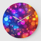 Neon-Bokeh-Lichter abstrakt Große Wanduhr (Vorderseite)