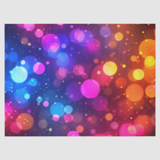 Neon-Bokeh-Lichter abstrakt Seidenpapier (Vorderseite)