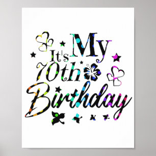 neon bokeh texturiert ist es mein 70. Geburtstag Poster