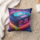 Neon Boombox Retro Design Kissen (Decke)