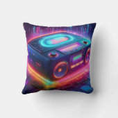 Neon Boombox Retro Design Kissen (Rückseite)