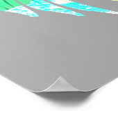 Neon Botanical Blätter on Gray Poster (Ecke)