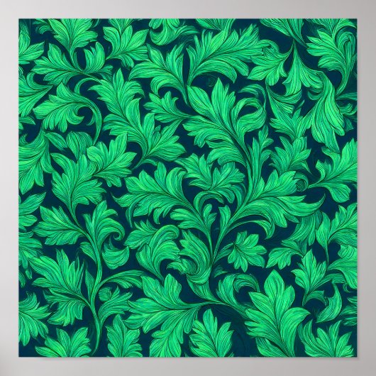 Neon Botanical Texture: Seamless Luminous Ivy Poster (Vorne)