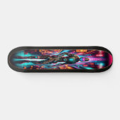 Neon Bounty: Cyber Hunter Skateboard (Horizontal)