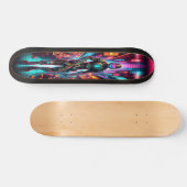 Neon Bounty: Cyber Hunter Skateboard (Horizontal)