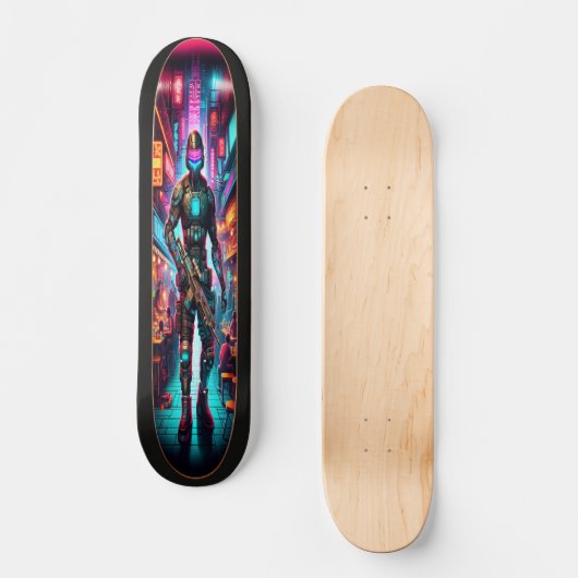 Neon Bounty: Cyber Hunter Skateboard (Vorderseite)