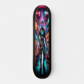Neon Bounty: Cyber Hunter Skateboard (Vorne)