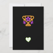 Neon Bowling Birthday Einladung (Rückseite)