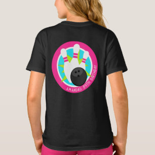 Neon Bowling Event-Shirt mit Name auf der Vorderta T-Shirt