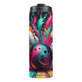 Neon Bowling Explosion Splash Thermosbecher (Vorderseite)