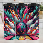 Neon Bowling Explosion Splash Thermosbecher