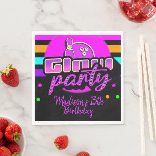 Neon-Bowling-Party-Bash-Geburtstagsfeier Serviette