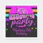 Neon-Bowling-Party-Bash-Geburtstagsfeier Serviette (Vorderseite)