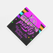 Neon-Bowling-Party-Bash-Geburtstagsfeier Serviette (Ecke)
