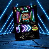Neon Bowling Party Geburtstagseinladung Einladung