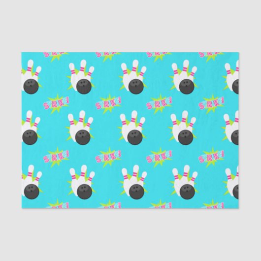 Neon Bowling Party Tissue Paper Seidenpapier (Vorderseite)