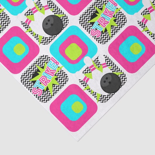Neon Bowling Zickzack Wrapping Tissue Paper Seidenpapier (Ausschnitt)