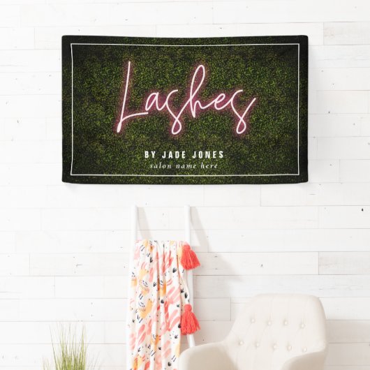 Neon Boxwood Eyelash Artist Cosmetologe Banner (Insitu)