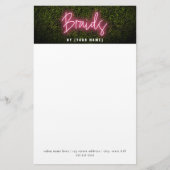 Neon Boxwood Hair Salon Beruflich Braids Briefpapier (Vorderseite)