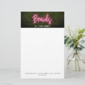 Neon Boxwood Hair Salon Beruflich Braids Briefpapier (Stehend Vorderseite)