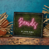 Neon Boxwood Hair Salon Beruflich Braids Plaque Fotoplatte (Seite)