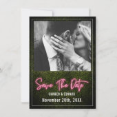 Neon Boxwood Wedding Foto Save The Date (Vorderseite)