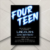 Neon Boys Pool Einladung zum 14. Geburtstag